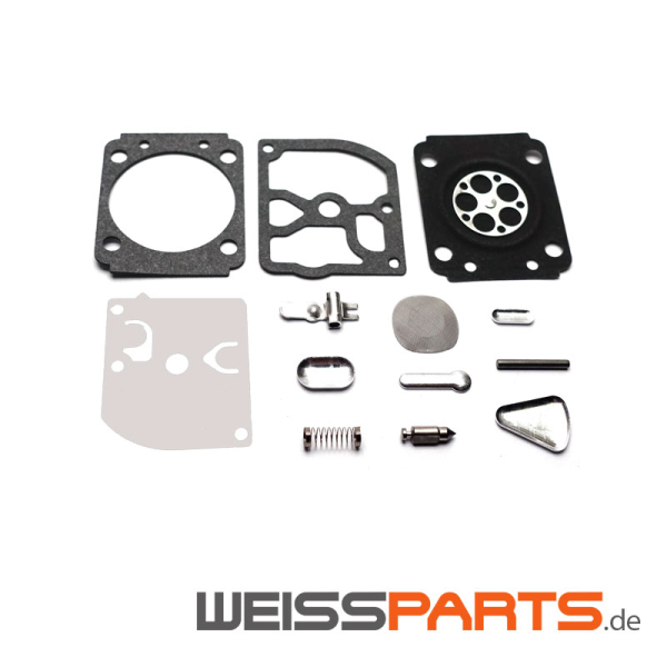 Vergaser Reparatursatz (RB-40, RB40) für Zama Vergaser C3; ersetzt STIHL: 4132-007-1061, 4132-120-0602, 41320071061, 41321200602; passend für STIHL Modelle: FS108, FS106, FS120, FS200, FS250, FS350, FS450 und andere; Einbau gemäß Freischneider Ersatzteilliste und Werkstatthandbuch