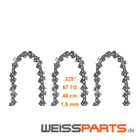 40 cm Sägekette .325" 1,6 mm 67 TG für Motorsäge...